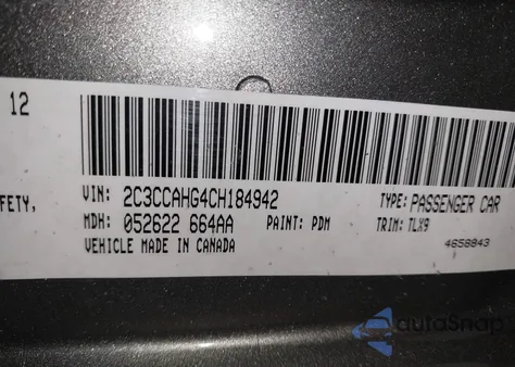 2012 Chrysler 300 Limited z USA, uszkodzony, nr VIN 2C3CCAHG4CH184942